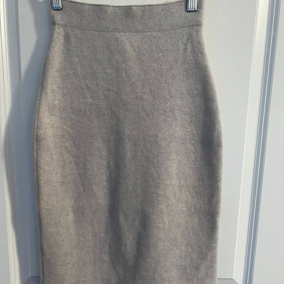 Aritizia The Group Babaton Long Stretch Wool Blend Soft Gray Skirt XXS - Picture 3 of 7